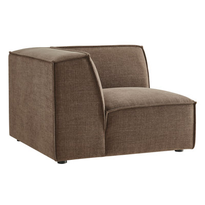 Restore Performance Fabric Upholstered Modular Corner Chair In Mocha