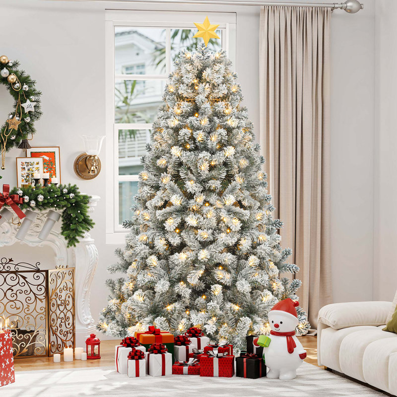 Arbre de Noël artificiel enneigé 6 pi, H 6 po, Oui