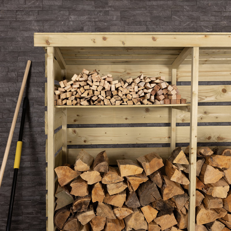 Rapp 177cm W x 56cm D Solid Wood Log Store