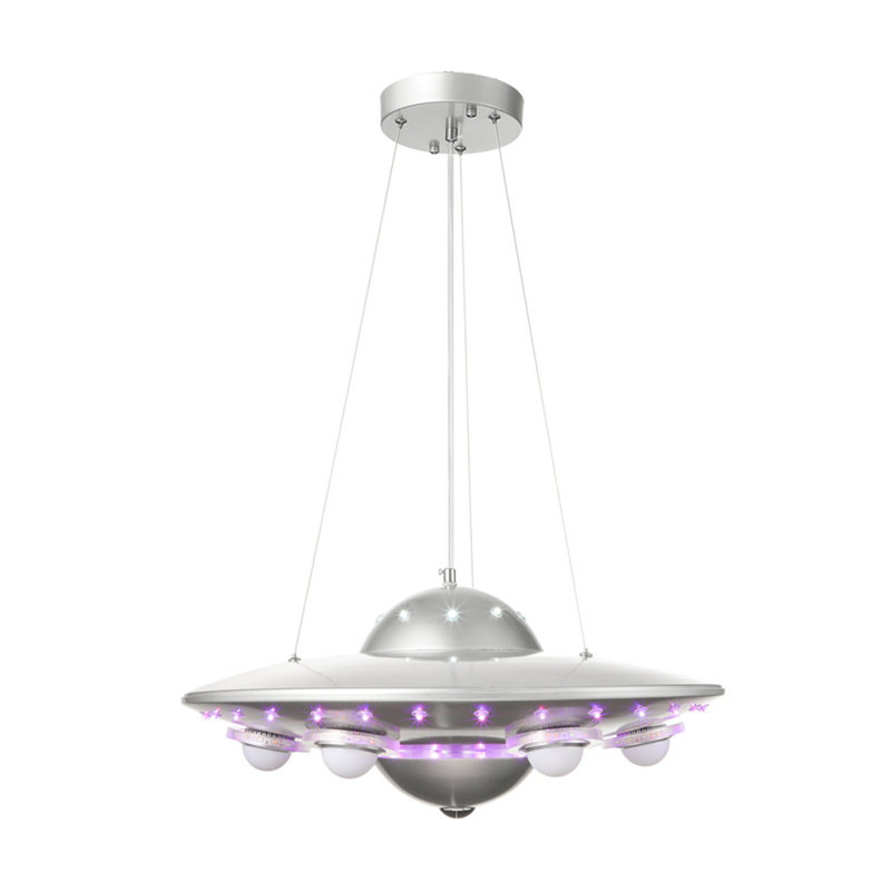 Rainsburg 6 - Light Silver LED Unique/Statement Pendant, Sliver