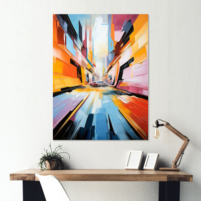 Coloré cubisme 24H Le Man Race Track I - Art mural en métal