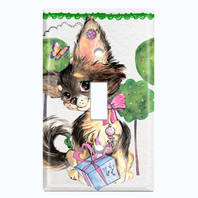 Plaque murale mignonne avec interrupteur à bascule papillon 1 arbre