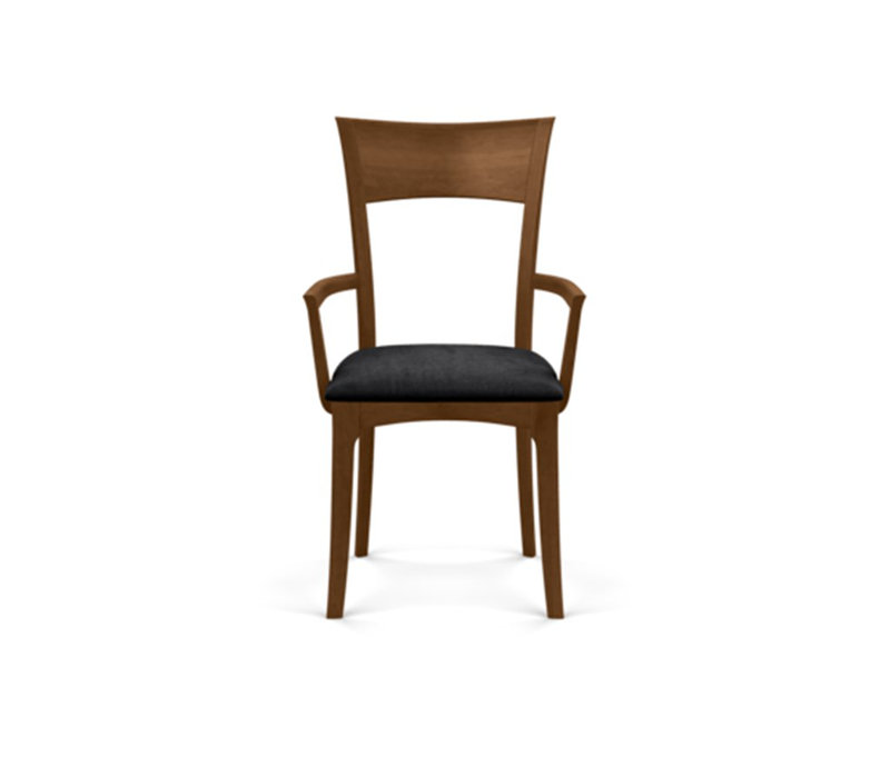 Ingrid 19.25'' H Upholstered Cherry Armchair, Saddle Cherry, Microseude Onyx