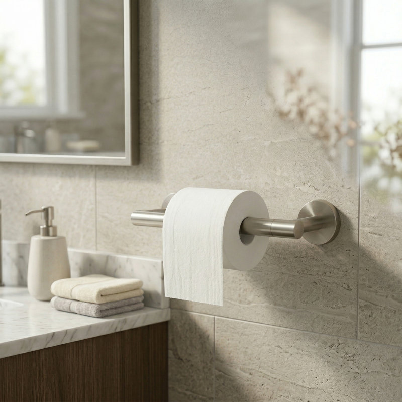 Porte-papier hygiénique mural en acier inoxydable, Nickel brossé
