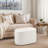 Upholstered 26" Oval Linen Storage Bench End Footrest Seating Ottoman-49222758-203552829