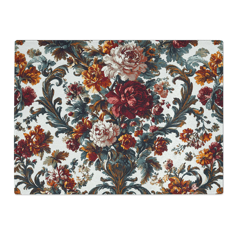 Victorian Pattern Floral Vol.6  Glass Chopping Board