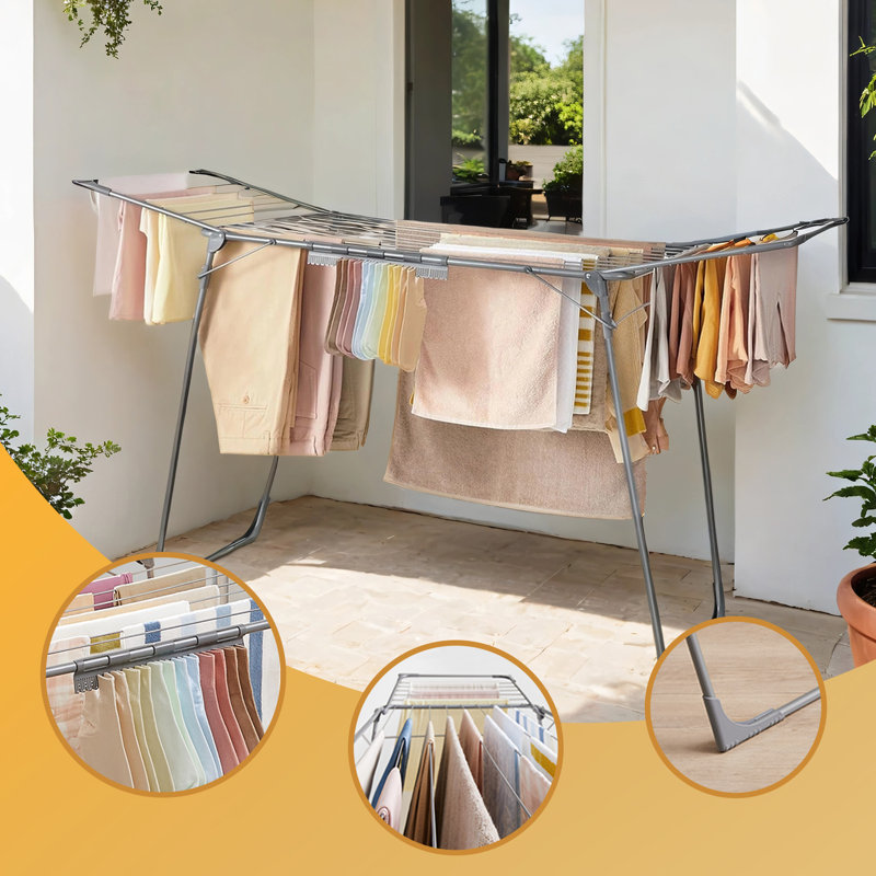 Séchoir à linge pliable, Gris