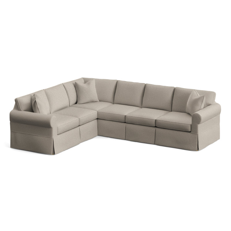 Bedford Upholstered Sectional, Beige Performance Fabric; 0851-73, Left Hand Facing