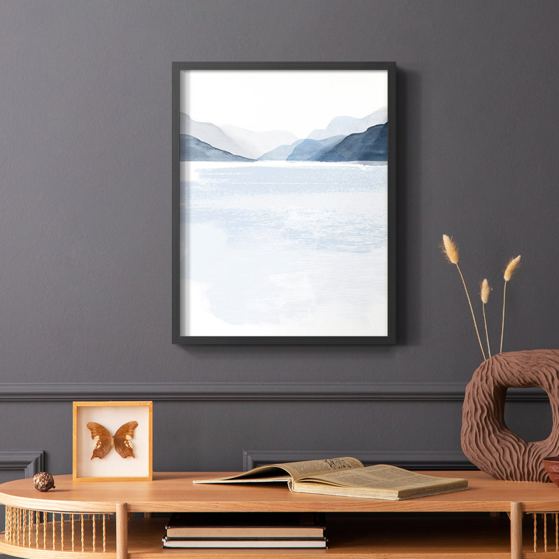 Glacial Lake II, reproduction encadrée - bois massif, Noir, H 10 po x l 8 po