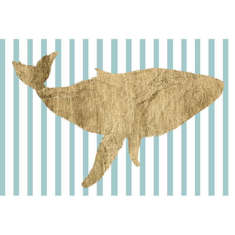 Pin Stripe Whale I by Studio W - Wrapped Canvas Art Prints, 30cm H x 46cm W