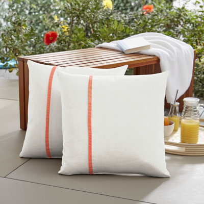 Holt Striped Outdoor Reversible Throw Pillow