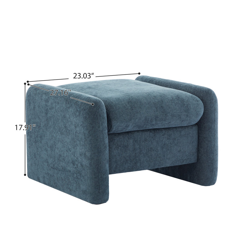 Upholstered Ottoman, Turquoise