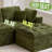 Spacious Green Chenille Sectionals, Modular L-shape Sofa For Home