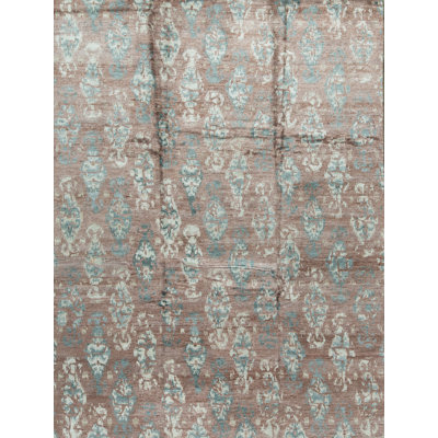 Ikat Area Rug in Rust/Gray/Beige
