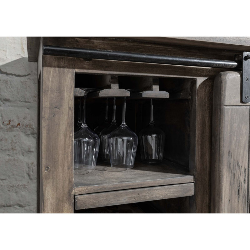 Railway Floor Wine Bottle Rack in Grau
