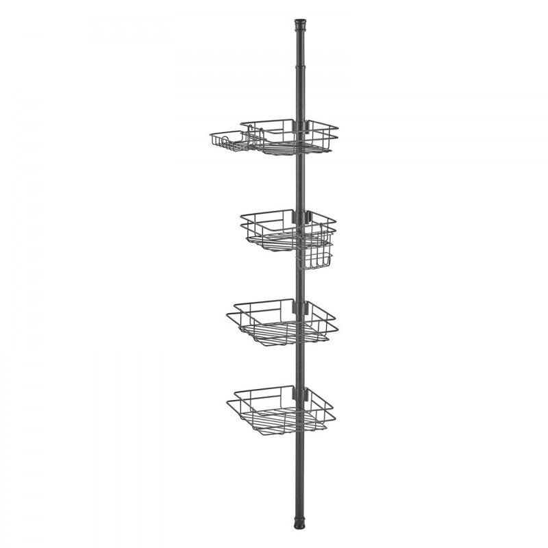 Fixed Stainless Steel Shower Shelf, Matte Black