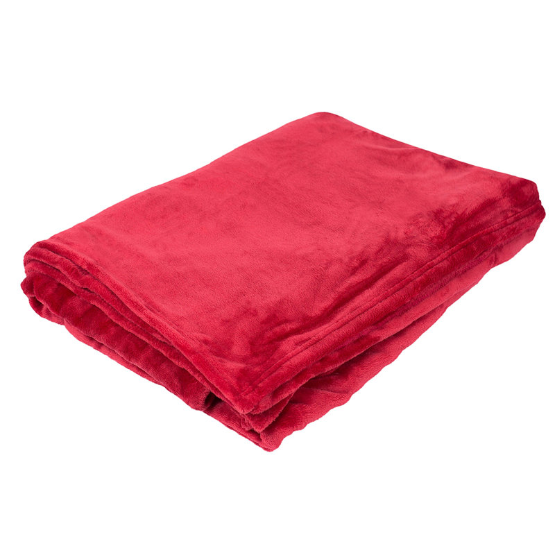 BirdRock Home Ultra Soft Plush Lightweight and Reversible Hand Woven Throw Blanket - 108” x 90” (King) , Red , Red