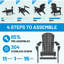 Chaise Adirondack en PEHD toutes saisons pliable avec porte-gobelet -996712085-989464260