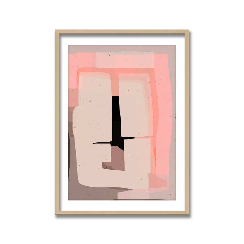 Abstract Phase 1 by  - Picture Frame Painting on Paper, 24" H x 16" W x 1.125" D, Framed Matted Print, Tan