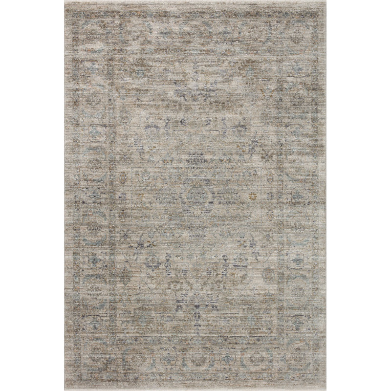 Tapis beige / brume Jean Stoffer x Loloi Katherine, Rectangle 9 pi 6 po x 13 pi 1 po