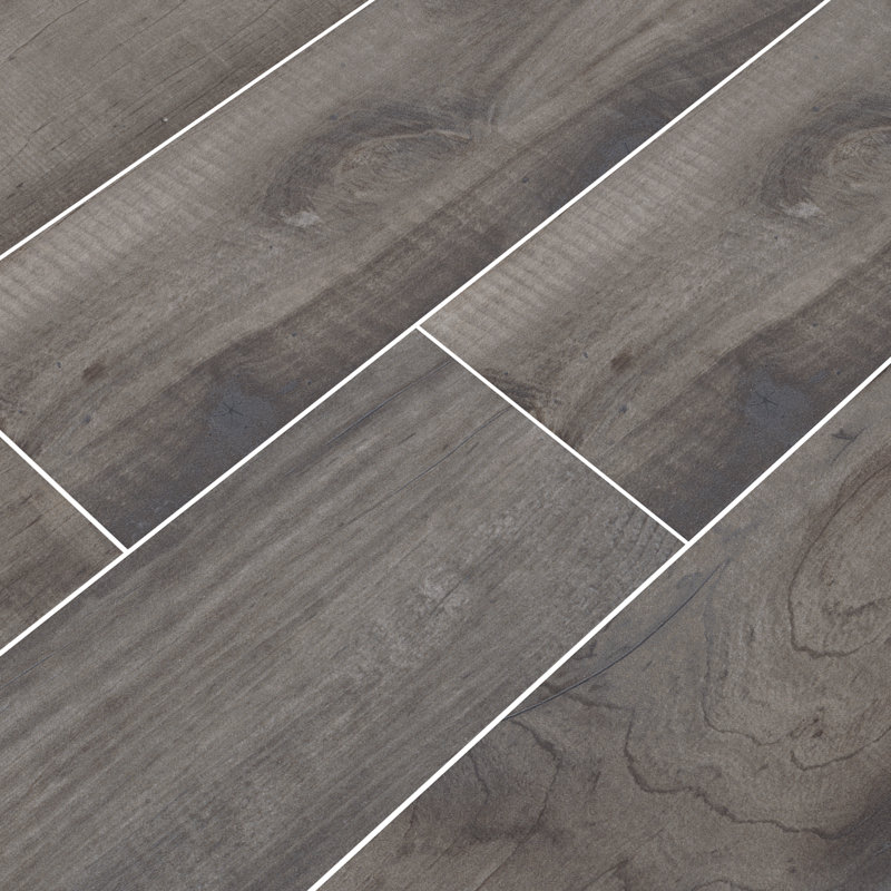 Canyon Run 6 in. x 36 in. Matte Porcelain Wood Look Floor and Wall Tile, Kumo