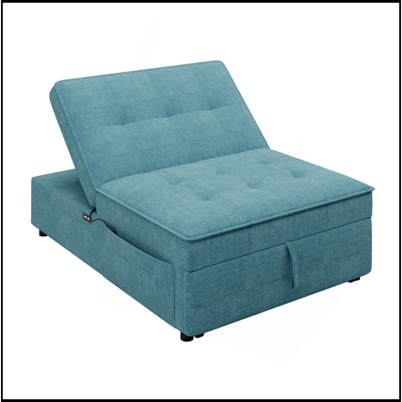 Canapé-lit 4 en 1, fauteuil-lit, repose-pieds pliant multifonctionnel avec pochette de rangement et port USB pour petit appartement, salon, chambre à coucher, couloir