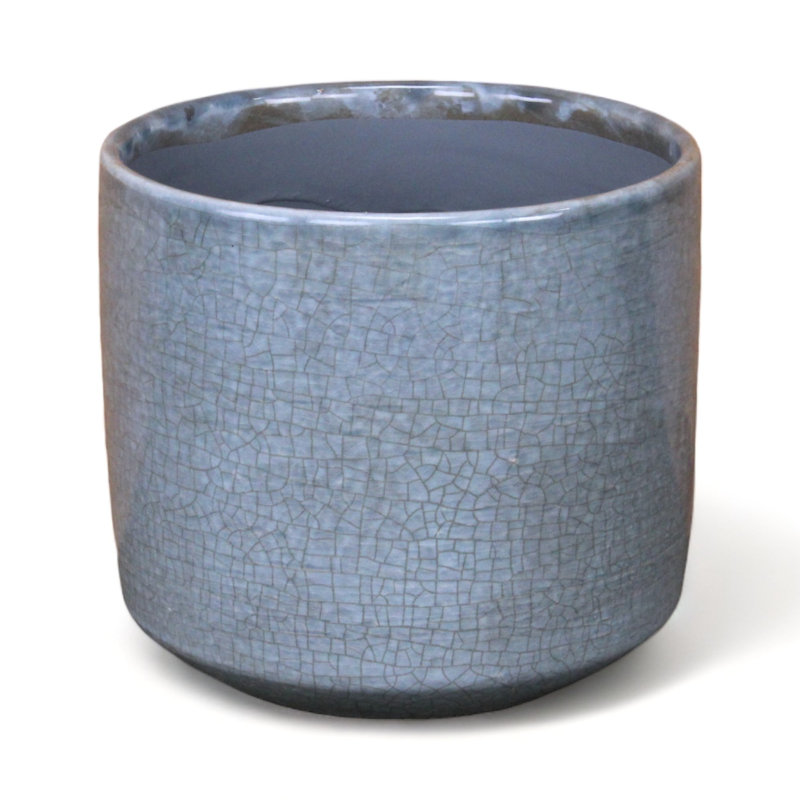 Pot à fleurs en céramique Sia, Gris, H 5,75 po x l 6,75 po x P 6,75 po