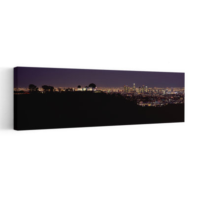 City Lit Up At Night, Griffith Park Observatory, Los Angeles, California, Usa Abstract Contemporary Architecture City Wall Art