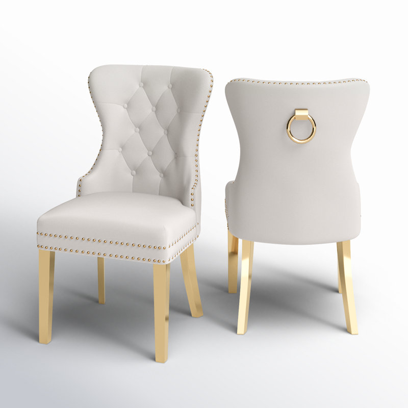 Chaise de salle à manger Maciel, Crème