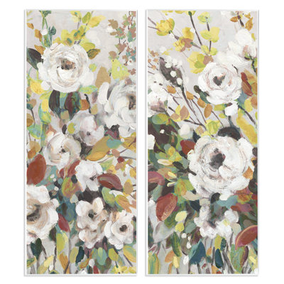 Bright Cottage Gardens Wall Plaque Art Set by Carol Robinson