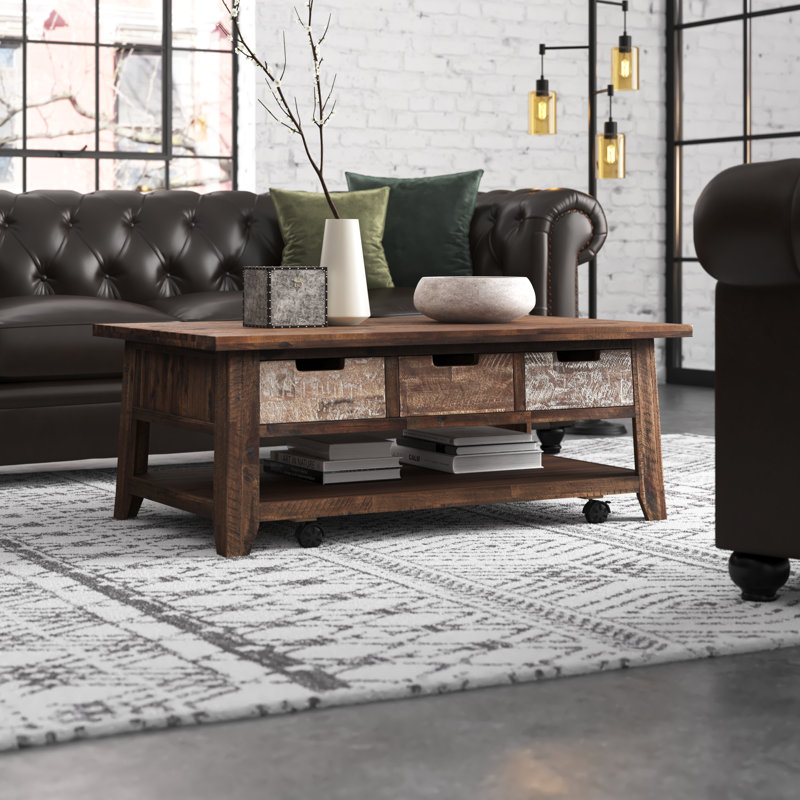 Gurbaaz Solid Wood Top Single Coffee Table