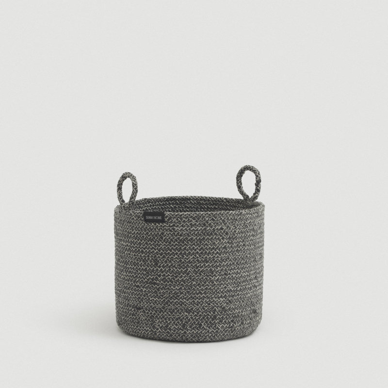 Gray Loops Cotton Rope Basket - Small, 13 pt, Gray