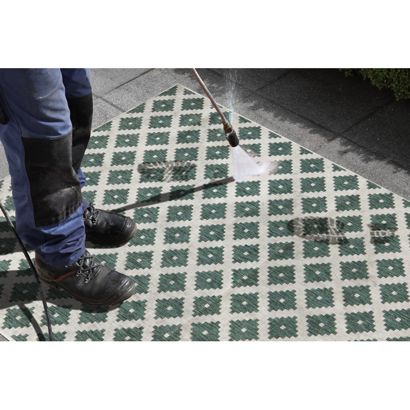 Nizza Flatweave Green Rug, Rectangular 160 x 230cm
