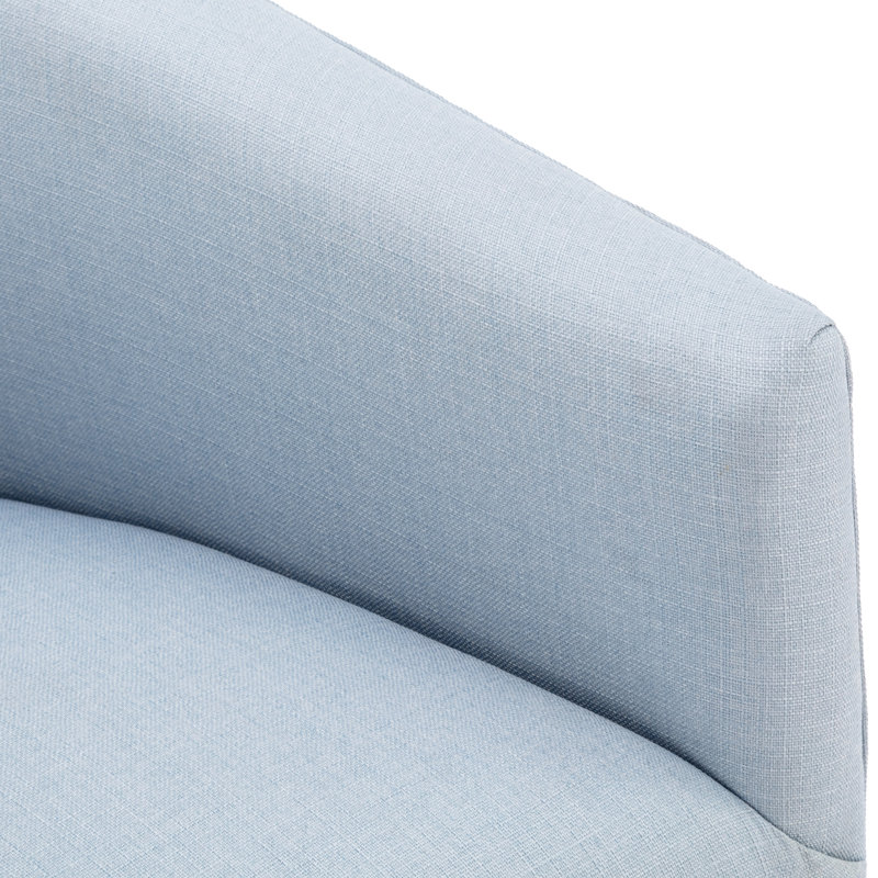 Delaplaine 30.5" Wide Polyester Swivel Barrel Chair, Blue