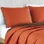 3 Piece Orange & Brown Geometric Reversible Quilt Coverlet Bedspread Bedding Set-112736049