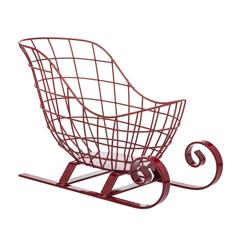 Sleigh Red Wire Basket