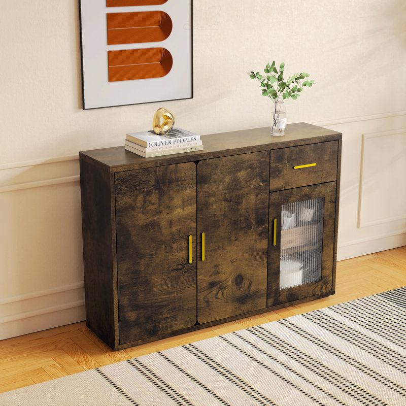 Storage Cabinet, Buffet Cabinet, Sideboard And Buffet Storage with Dining cabinet,Office credenza, Brown