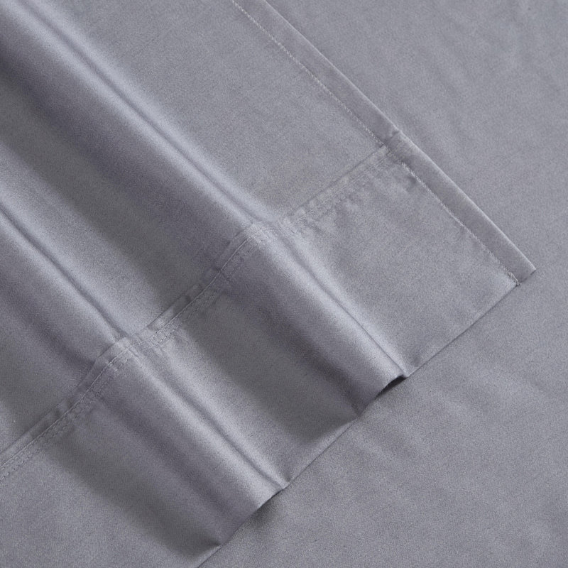 Ensemble de draps uni Vera Wang, Queen Sheet Set with 2 Pillowcases, Grey