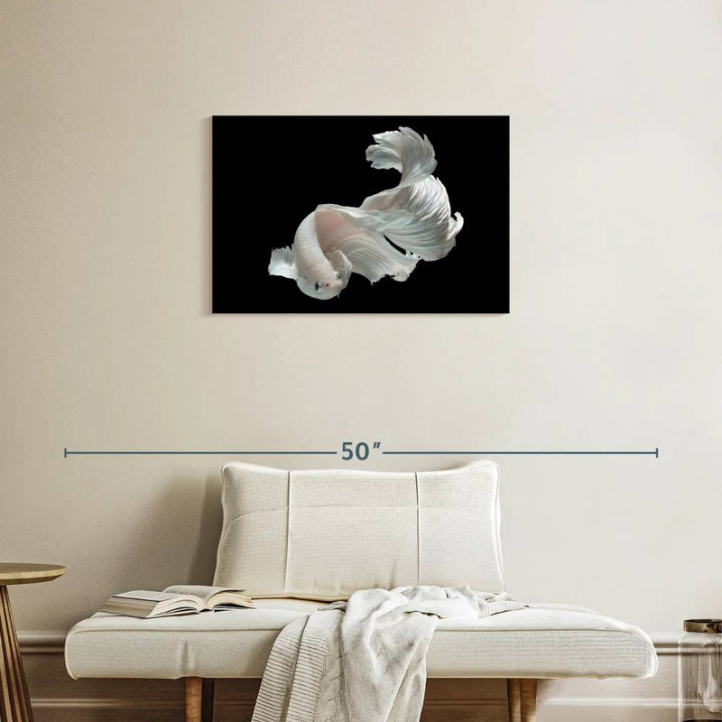 Brampt White Betta Fish, 20" H x 30" W