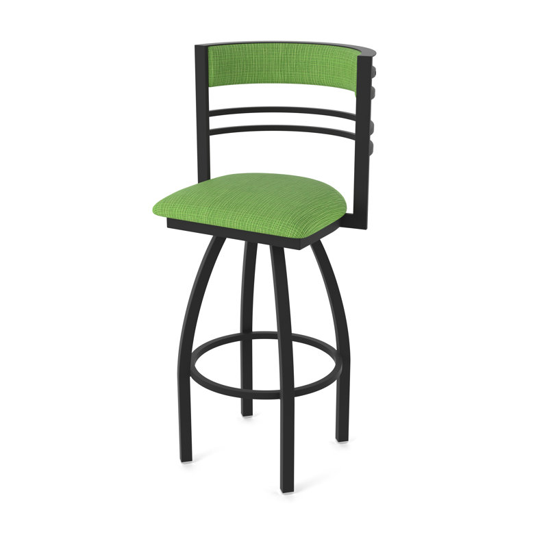 Hunter Swivel Stool, Black Wrinkle, Tissu-graphique perroquet, Tabouret de bar (siège d'une hauteur de 36 po)