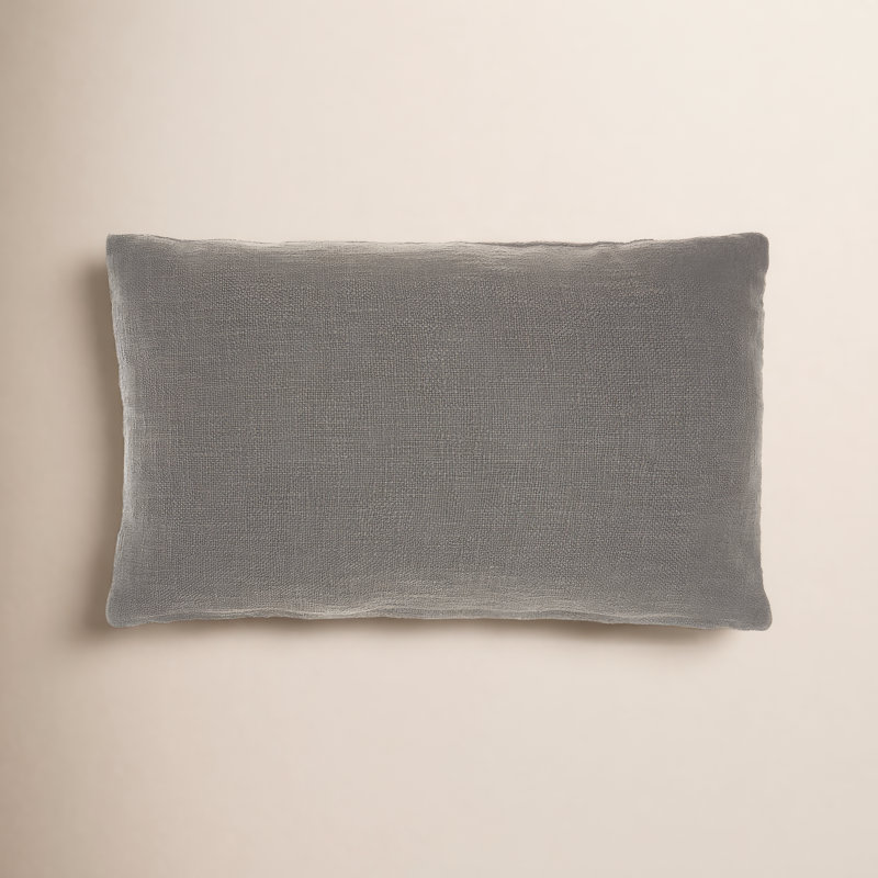 Ruzmira Rectangular Cotton Pillow Cover & Insert, Gray