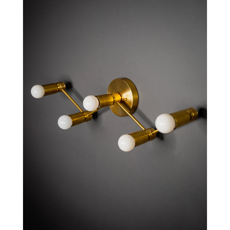 Meera Armed Sconce, Raw Brass