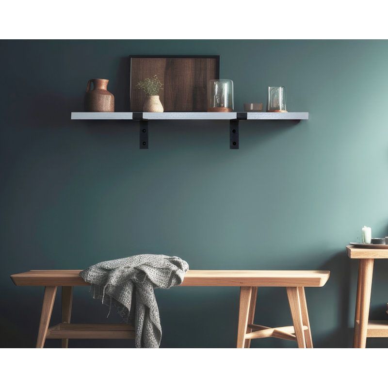 Rayne Red Oak Bracket Shelf, Gray, 2" H x 31" W x 7" D
