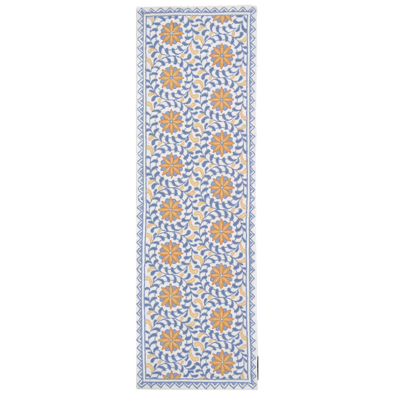 Chelsea Hand Hooked Wool Floral Rug, Runner 2'6" x 8'