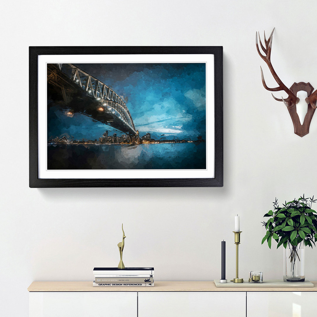 Sydney Harbour Bridge in Australia in Abstract - Framed Print