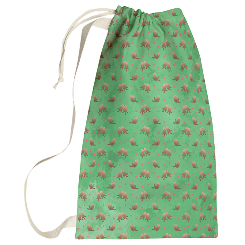 Kitterman Fabric Laundry Bag with Handles, Large (76.5" H x 29.5" W x 1.5" D), Green