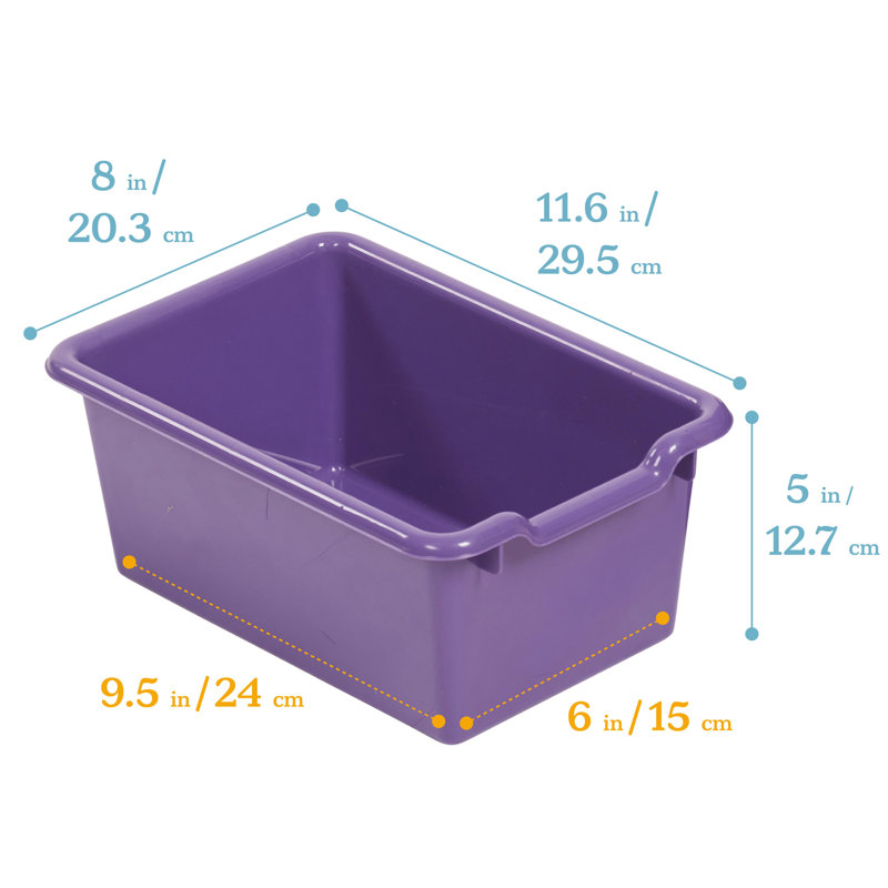 ECR4Kids Scoop Front Storage Bin, Multipurpose Organization, 30-Piece, Purple