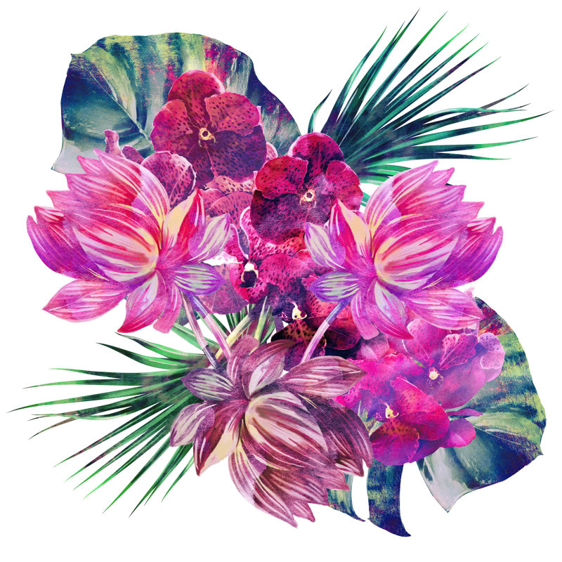 Murale Kapteyn Bouquet, L 125 po x L 125 po