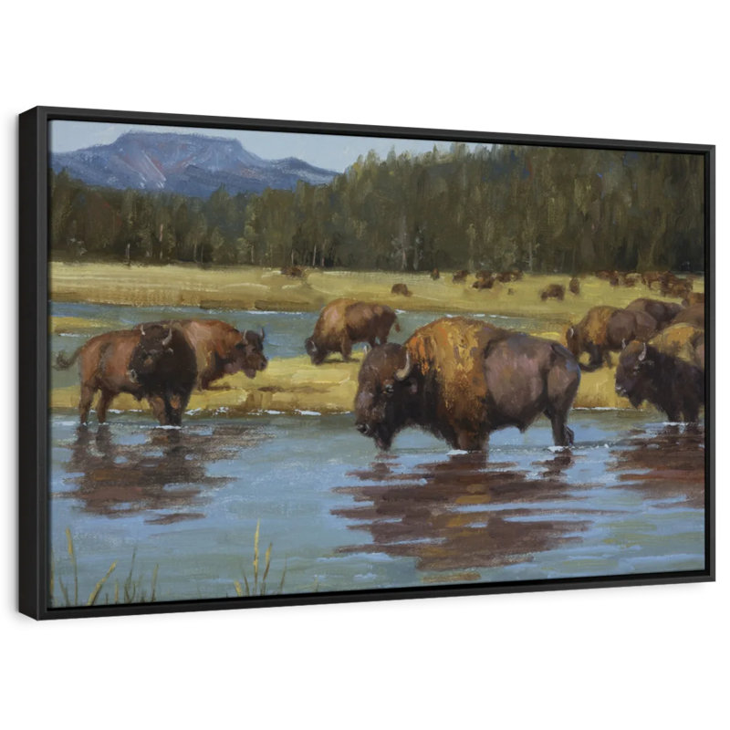 «Buffalo Crossing Wall Art», H 13 po x l 9 po