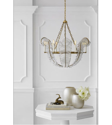 Calais 6 - Light Chandelier, Gilded Iron